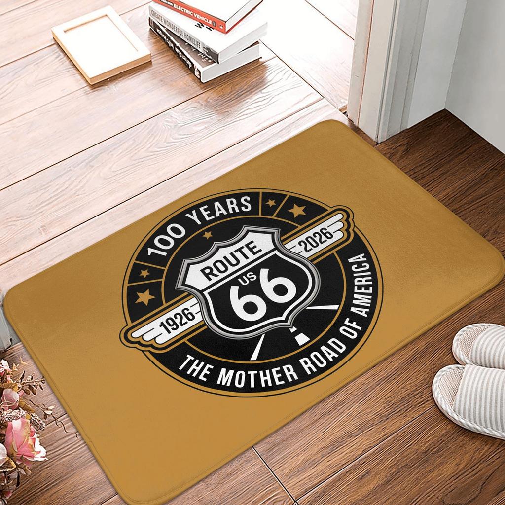 Tapis de porte Route 66 Antidérapant Extérieur Imperméable Tapis de porte Autoroute des Amériques Tapis de sol pour Cuisine Balcon Entrée