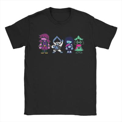 T-shirt Graphique Groupe de Personnages Pixelisés Unisexe Manches Courtes Col Rond Coton