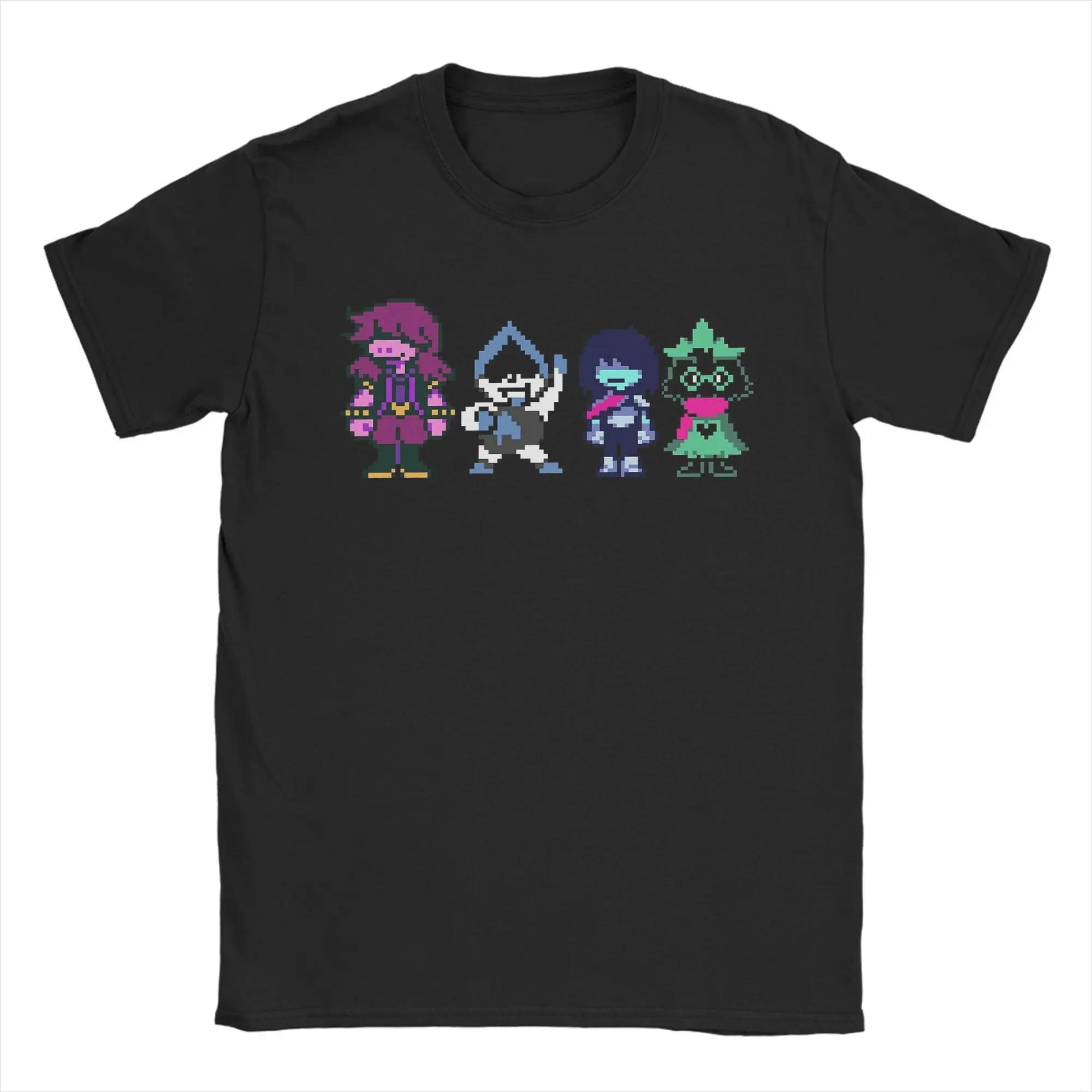 Funny Pixel Characters Group Graphic Tshirt Unisexs Short Sleeve Crew Neck Cotton Tee S