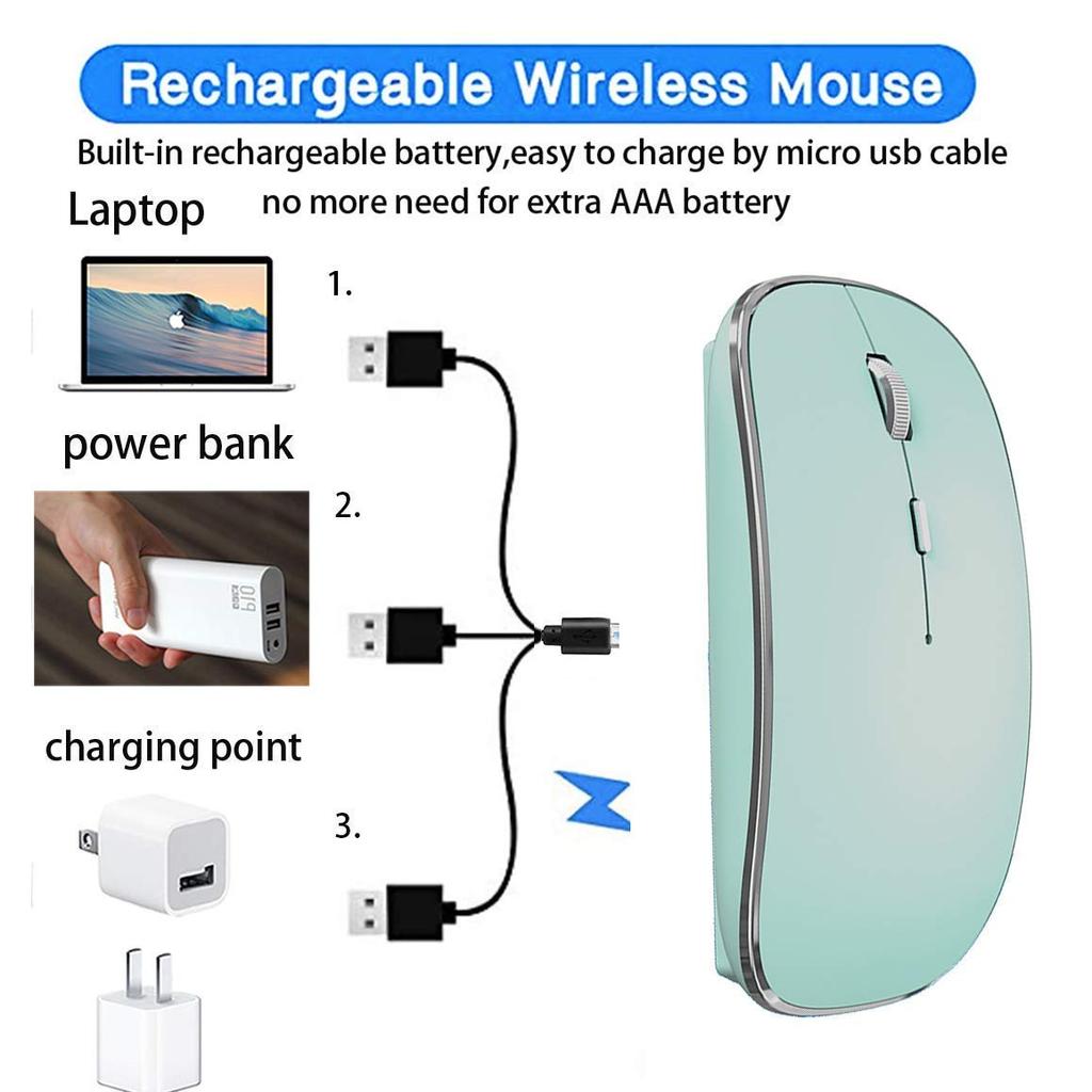 Rechargeable Wireless Bluetooth Mouse for iPad Pro, iPad Air, Mac, MacBook Pro, MacBook Air, Laptops, Chromebooks, Windows, HP, and Dell (Blue)