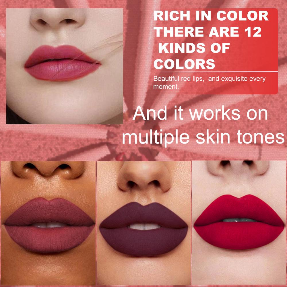 DUNUF 6-Piece Velvet Matte Lip Liner Set - Easy to Apply