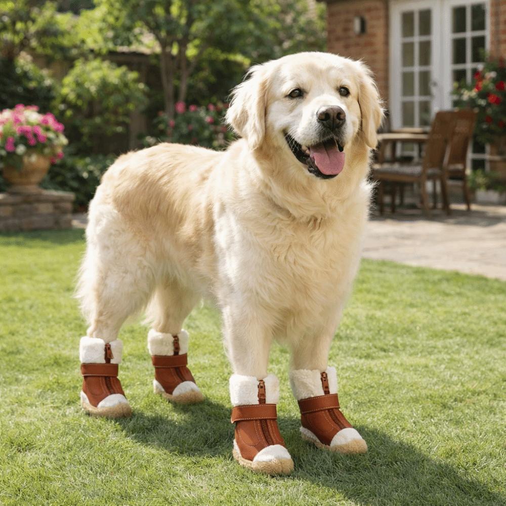 4 Stück/Set Verdicken Hundeschnee Stiefel Verstellbare Haustier Rutschfeste Schuhe Pfotenschutz Warm halten