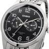 Casio Standard Quartz Men's Watch MTP-E340D-1AV Multi-Calendar 7-Link Band Silver Black