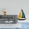 Antique Candle Stand And Burner with Iron Sailboat Sculpture Tabletop Ornament for Living Room