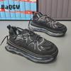 Fashion Designer Luxury Chunky Sneakers Men Cover Bottom Board Shoes Fashion Casual Genuine Leather Increased Internal Platform Shoes