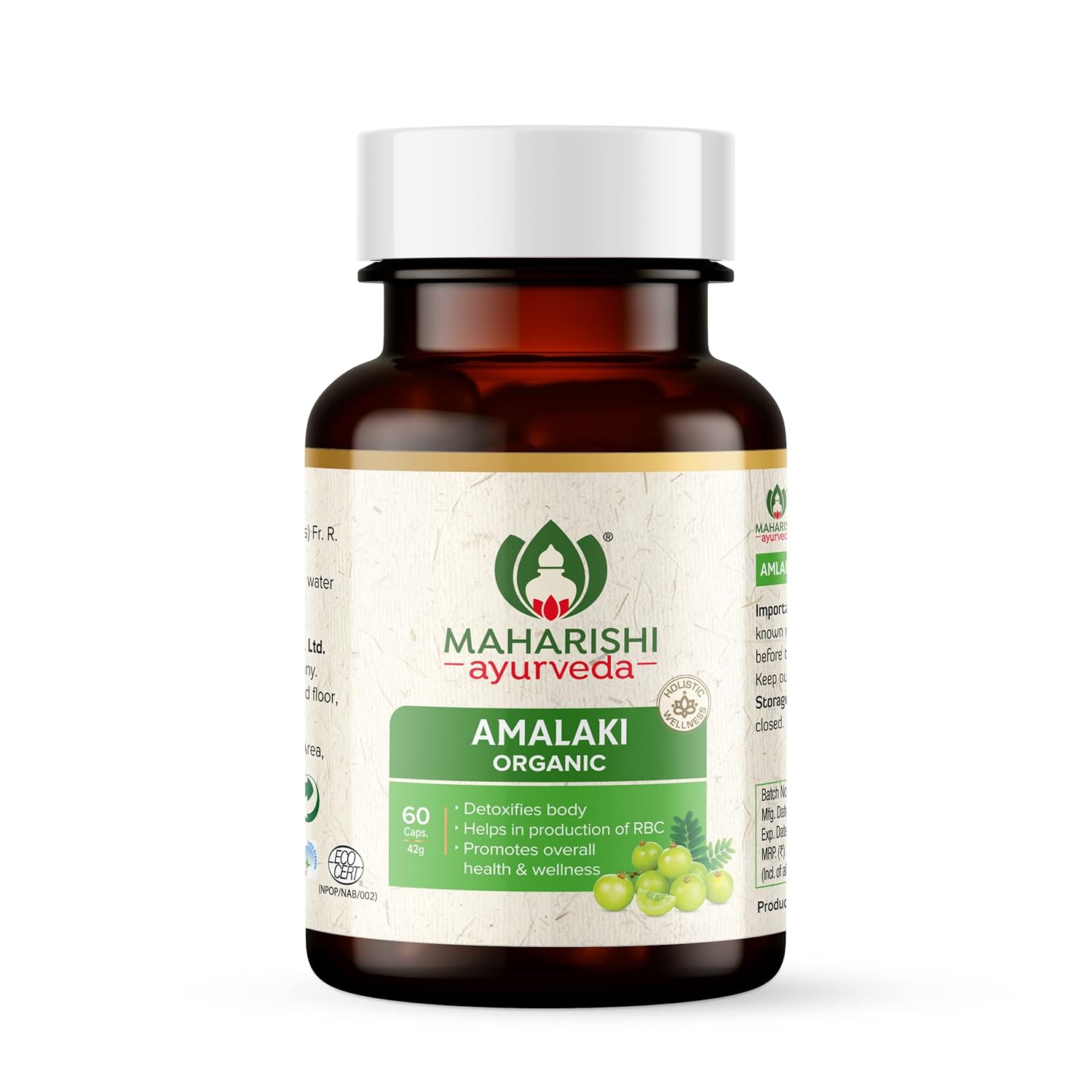 

Maharishi Ayurveda Organic Amalaki Capsules 700 MG | Amla Rasayana | Detoxifies Body | Rich In Vitamin C | (60 Capsules) Pack of 2