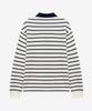 MINDBRIDGE Collar Contrast Oversized Striped T-Shirt