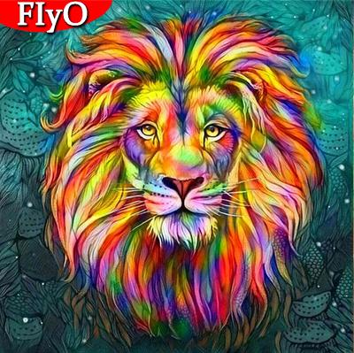 5D Full Square Diamantový obraz Lion Cross Stitch DIY Diamantové vyšívání Obrázky zvířat z kamínků Home Decor