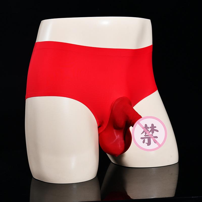 Cross-border Men's Underwear Jj Set Stockings Briefs Ice Silk Seamless Bullet Separation Sexy Large Size Shorts Men's Underwear