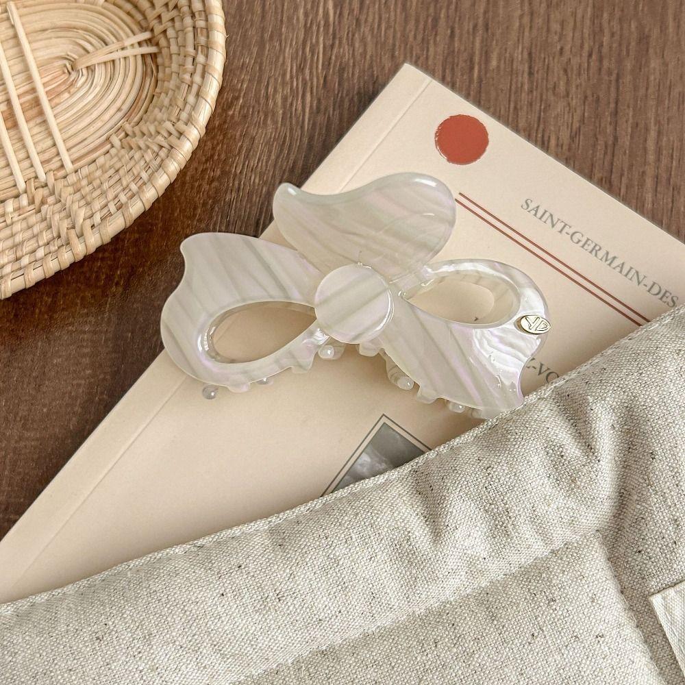 

Sweet Bowknot Barrettes Retro French Shark Clip Elegant Bow Acetic Acid Hair Claw Hair Accessories Style5