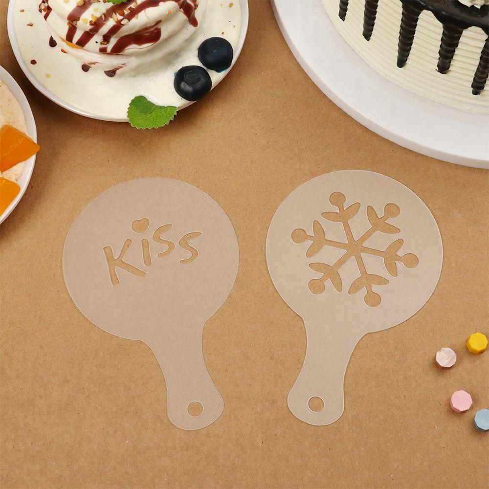 Accessories Pastry Tools Coffeeware Cookies Mould Fancy Drawing Mold Coffee Stencil Biscuit Mold