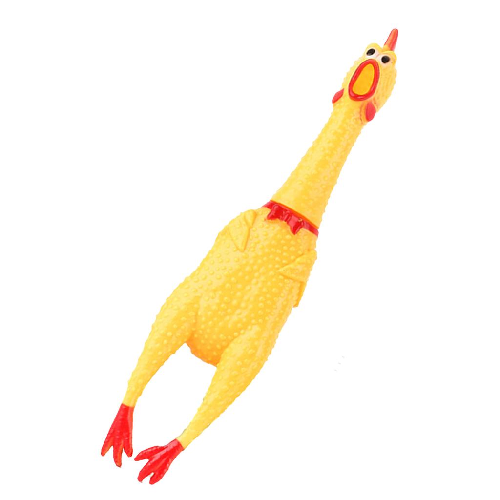 Screaming Chicken Dog Toys Yellow Stress Relief Funny Safety Squaking Chicken Toy for Adults Kids M
