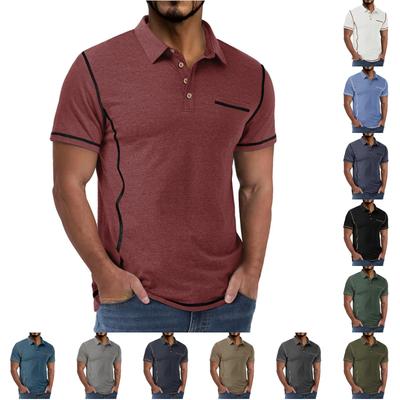 Men's Short Sleeve  Collar T-shirt Casual Lapel Top