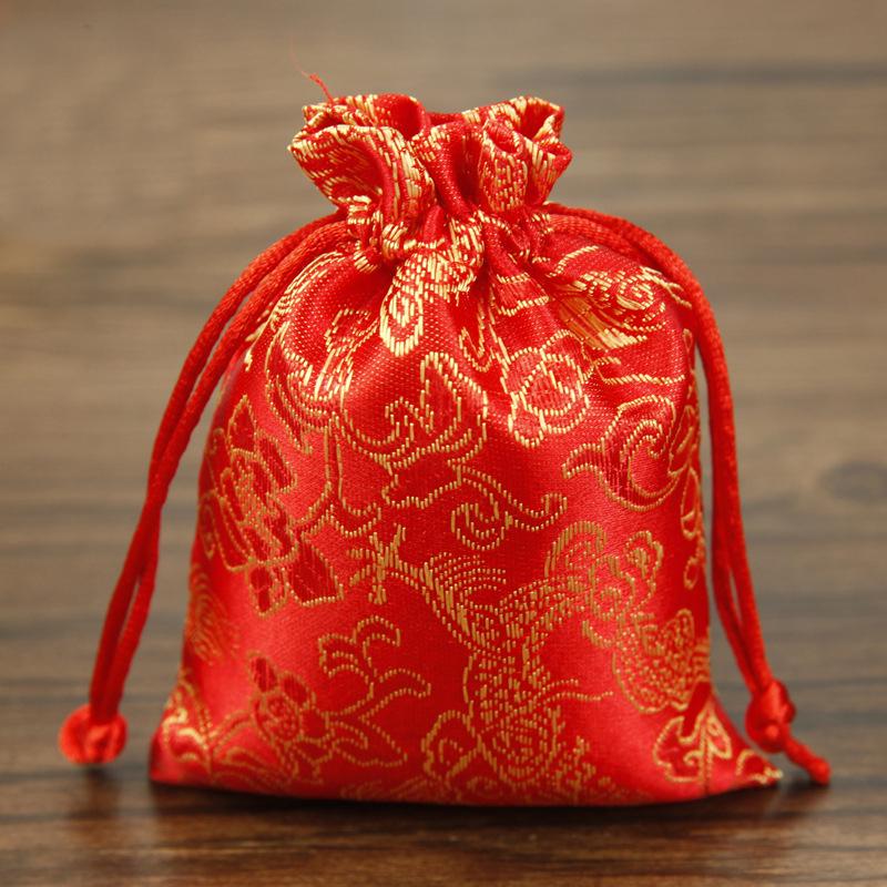 2 Stück 9*12cm Drache Klassisch Zart Kordel Lang Gewebte Brokattasche Klassisch Exquisite Stofftasche