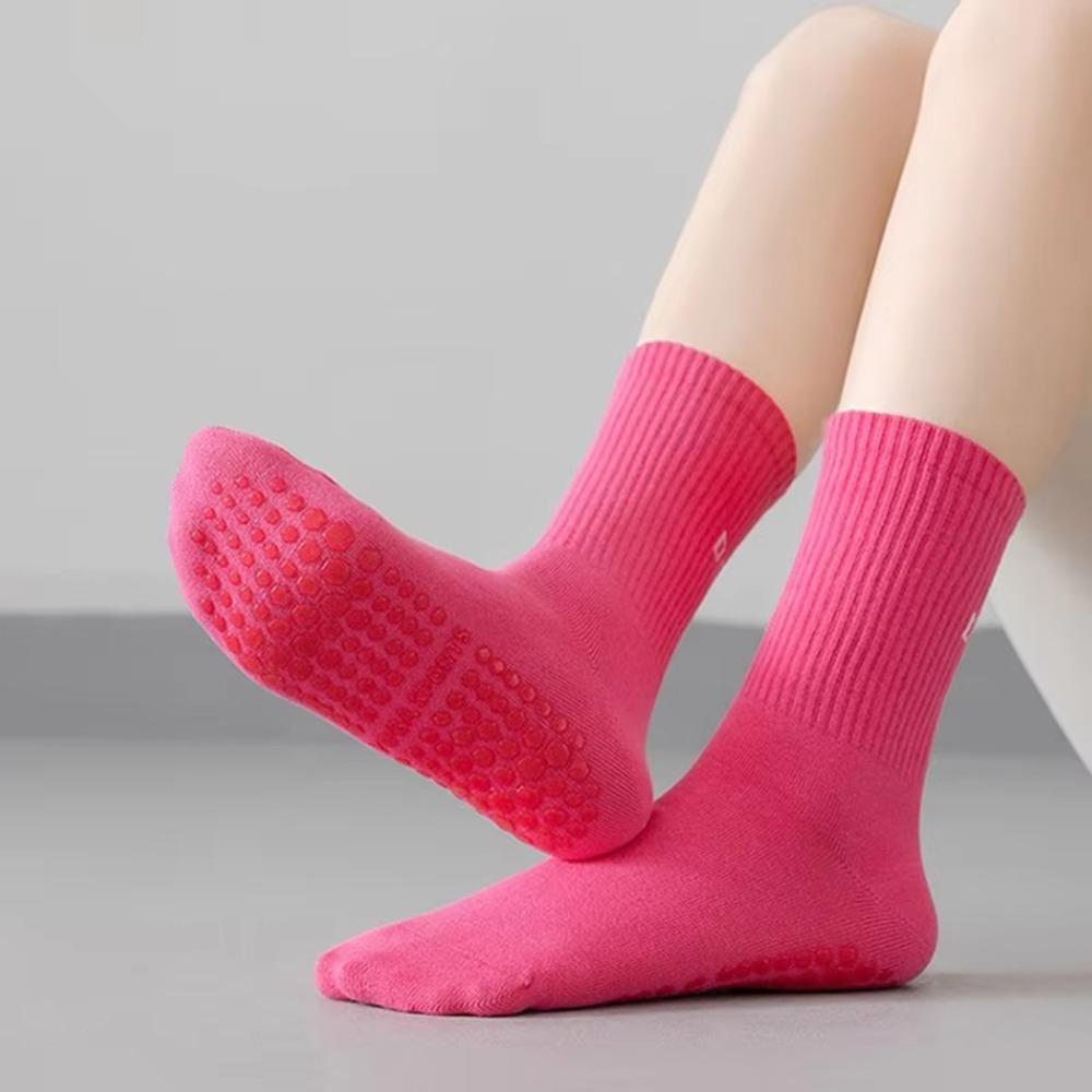 2pcs Cotton Mid-calf Yoga Socks Breathable Pilates Socks Fashion Sports Socks