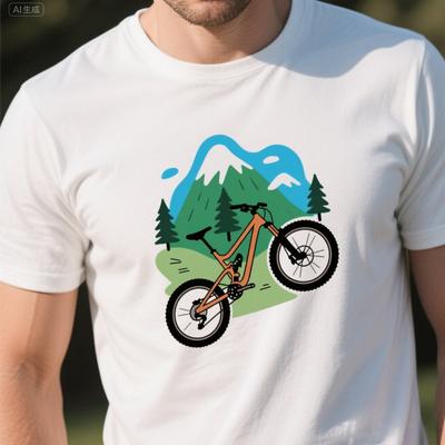 Funny Mountain Bike Painted Graphic TShirt Summer Cotton ONeck Short Sleeve Mens T Shirt New S3XL