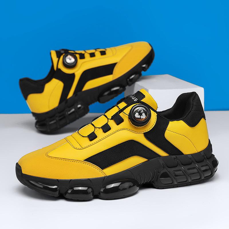 Neue drehbare Schnalle niedriger Schaft weiche Sohle Dämpfung bequeme Sportschuhe leichte Leder Freizeitschuhe