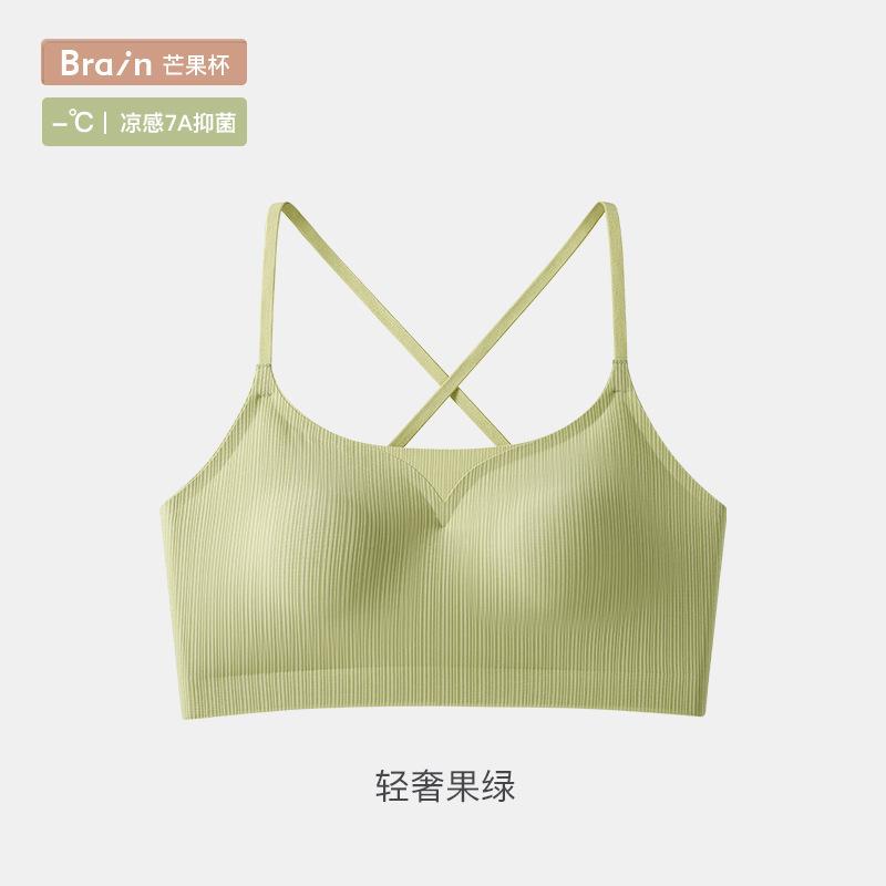 Cross beautiful back underwear women's summer thin collection integrated with chest pad tube top seamless sexy big halter bra
