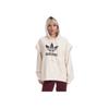 adidas Originalus Trefoil raidžių logotipo spaudas su raišteliu moteriškas džemperis smėlio spalvos IC5592