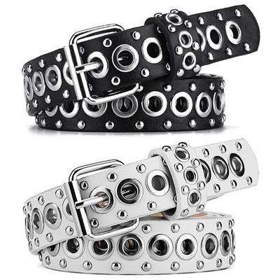 Damengürtel Modischer dünner Nietengürtel Personalisierter Gürtel mit Nadelschnalle Street Trend Punk HipHop Style Y2K Gürtel mit Jeansgürtel