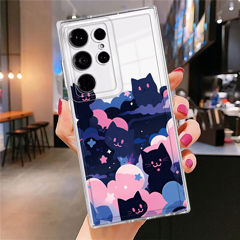 Cartoon Cat Case for Samsung Galaxy S26 S24 S25 Edge S20 Plus Note 20 Ultra 10 S21 S22 FE S23 Ultra Phone Cover