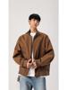 High Street Men's Retro Bomber Jacket - Stand Collar, Trendy & Versatile Baseball Outerwear for Spring and Autumn