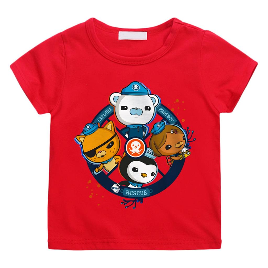 Summer Cartoon Print The Octonauts T-shirts Cartoon Boys/girls Manga 100%Cotton Short Sleeve BoysGirls High Quality T Shirt