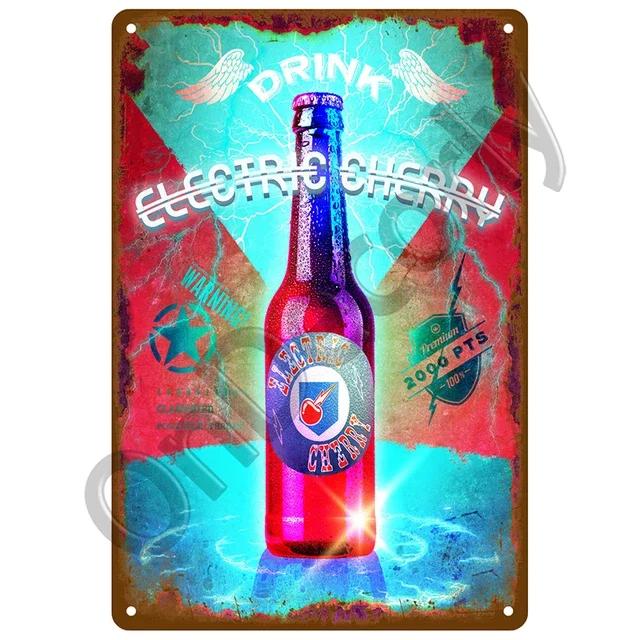 Vintage Metal Plaque Sign  Beer  Cocktail Wall Art for Bar Pub Club Man Cave  Retro Tin Sign Decor  Iron Painting Poster for Hom