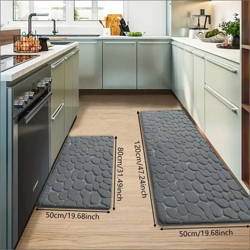 1PC Pebble Embossed Pattern Strip Bathroom Living Room Kitchen Mat Carpet, Soft Non-slip Quick-dry Bathroom Mat, Family Bathroom