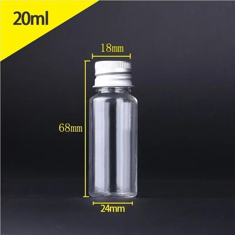 10Pcs 5ml-250ML Mini Plastic Bottle W/ Aluminum Screw Caps Portable Sample Vials Travel Cosmetic Containers for Lotion Creams