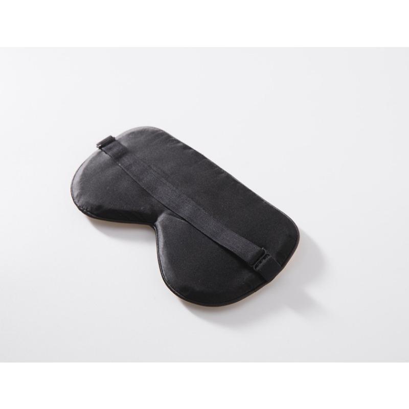 Seiden-Augenmaske, wendbar, einfarbig, Maulbeerseide, schwarzer Farbton, Schlafmasken