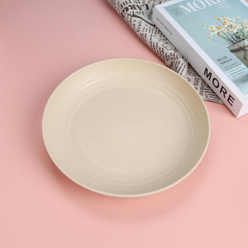 Wheat Straw Kitchen Dessert Plate Snack Bowl Salad Saucer Kitchen Seasoning Dish Home Cake Trash Fruit Dishes Party Supplies