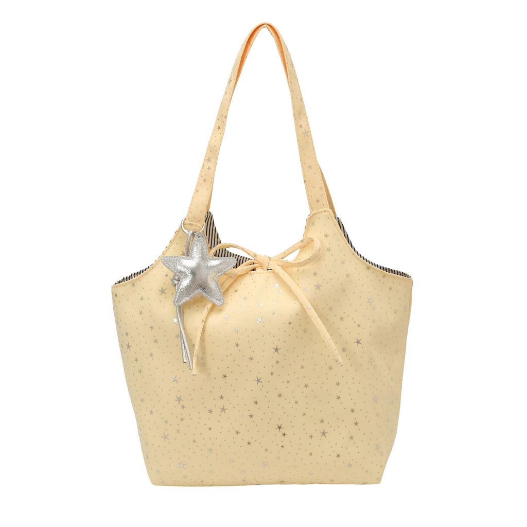 New Star Floral Tote Bag for Women Large Capacity Casual and Simple Shoulder Bag Cute Fashiable and Versatile Commuter Bag
