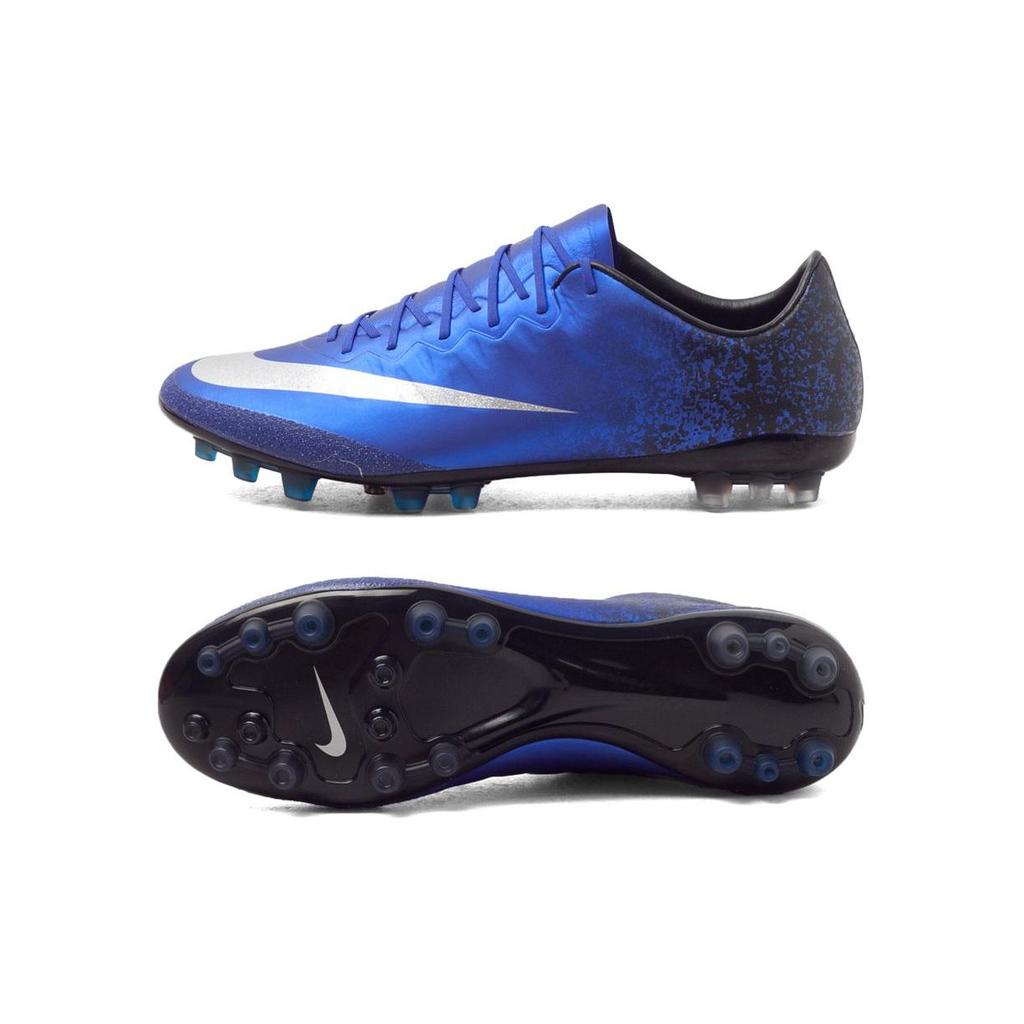 Nike Mercurial Vapor 10 CR7AG-R Round Head Comfortable AG (Rubber Short Studs) Shock Absorption Non-Slip Soccer Shoes Men Soccer Shoes Blue 725190-404
