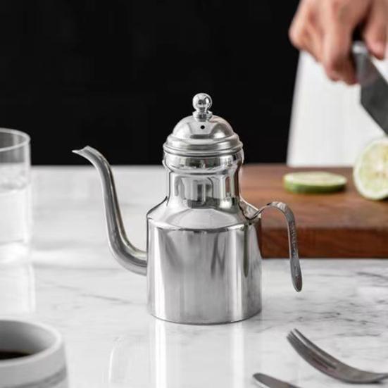 Nerezový dávkovač oleje Nepropustná láhev na olej bez odkapávání pro olivový olej ocet Kuchyňská nádoba na skladování oleje