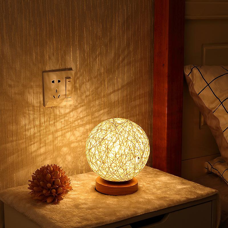 1Pc Hemp Ball Vine Ball Lamp LED Night Light Desk Starry Sky Luminous Ambient Light Children's Gift Usb Desk Lamp Bedroom