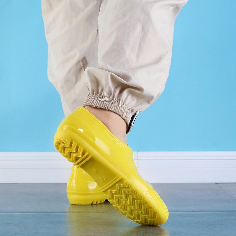Warm Rain Boots Yellow Boots Tall Tube Pure White Non-slip Sanitary Water Boots Beef Tendon Wear-resistant