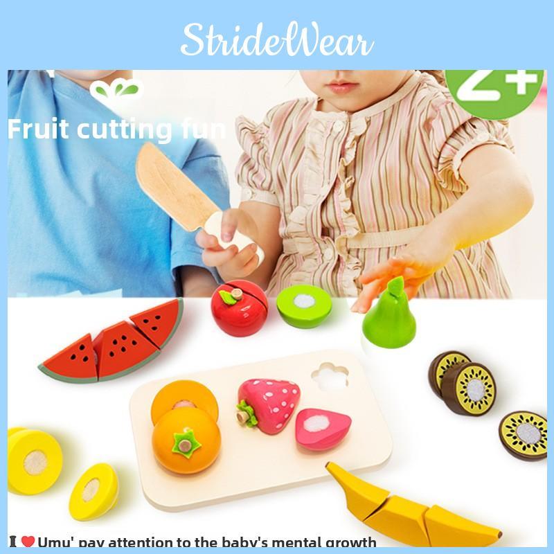 Wooden Kitchen Toy Set Fruits Vegetables Children Pretend Activities Cooking