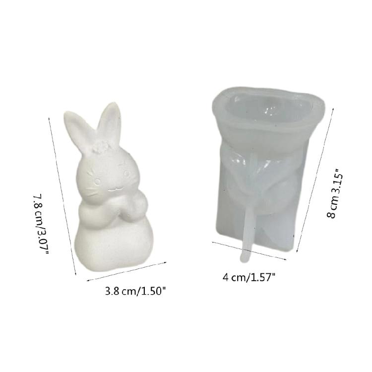 Hasen-Gießformen aus Harz für DIY-Kerzen, Hasenform-Gießformen