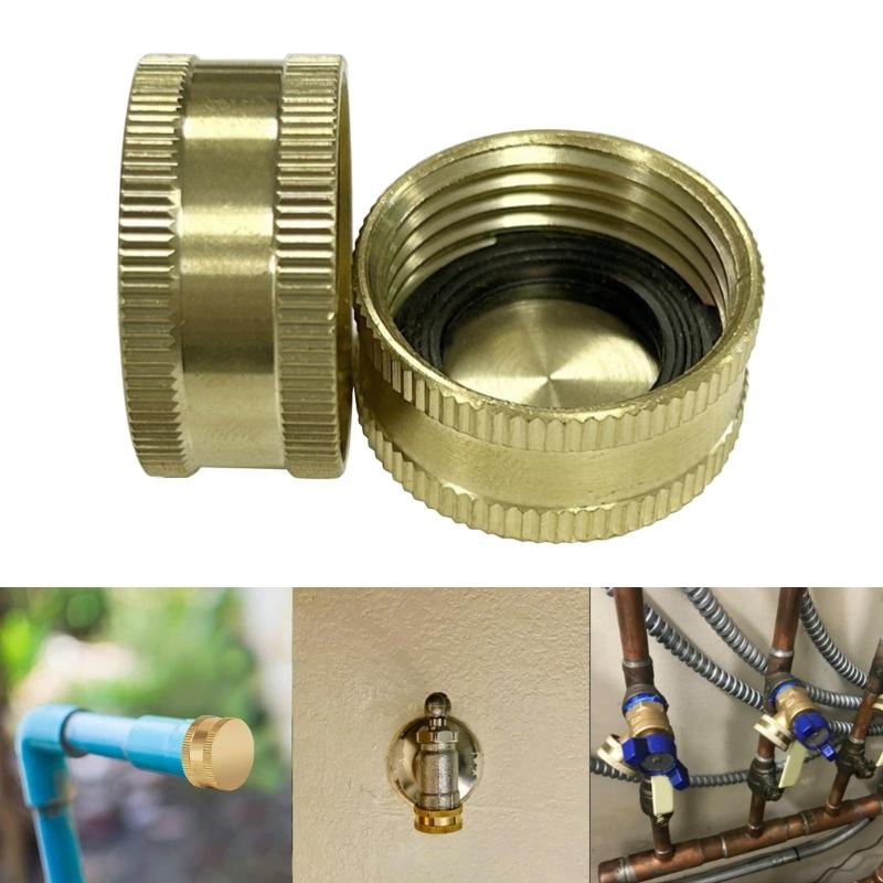 2/4Pcs Garden Hose Caps Brass Hose End Garden Hose Connectors Brass Caps 3/4" Female Thread Garden Hose Female Fitting Caps