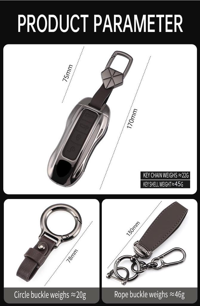 Compatible Key Case for Porsche Cayenne, Macan, Panamera, 911, 718, Taycan (2025 Models)