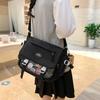 Cute College Style Girl Crossbody Bag Japanese y2k Student Large Capacity Versatile Postman Bag Transparent Badge Cute Ita Bag
