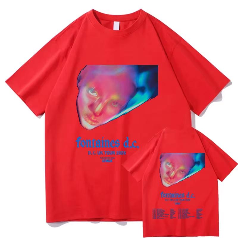 Fontaines D C DOPAMINE Chamber DC EU UK Tour 2026 Camiseta Gráfica Vintage Hombres Mujeres Moda Camiseta de Moda Y2K Harajuku Punk Gótico Camiseta Redonda