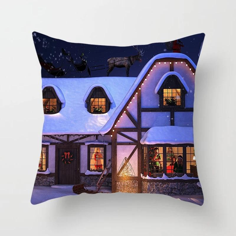 New Year and Christmas Decorative Pillowcases Home Living Room Sofa Cushion Covers Bedroom Room Decorative Pillowcases