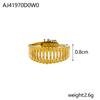 CARLIDANA Ins Geometric Rings Stainless Steel 18k Gold Plated Hollow Multi-Layer Chunky Cross Open Rings for Women Jewelry