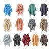Women Shawl Scarf Solid Color Knitted Shawl Wrap Imitation Cashmere Shoulder Top Sweater Shawl Fashion Accessory
