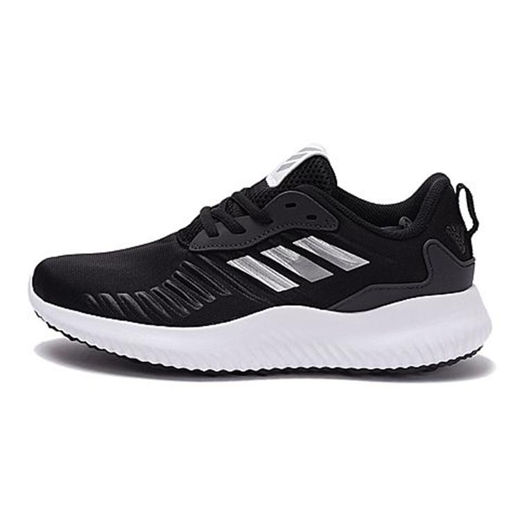 Adidas Alphabounce Rc J Abrasion Resistant Slip Resistant Low top Kids' Running Shoes Black White Teenagers BW0575