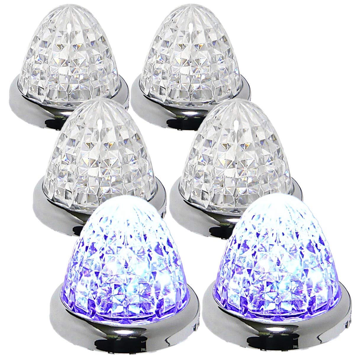 

Customize 24V Truck LED Marker Lamp Side Marker 8 Sides Crystal Cut 16 LED фиолетовый