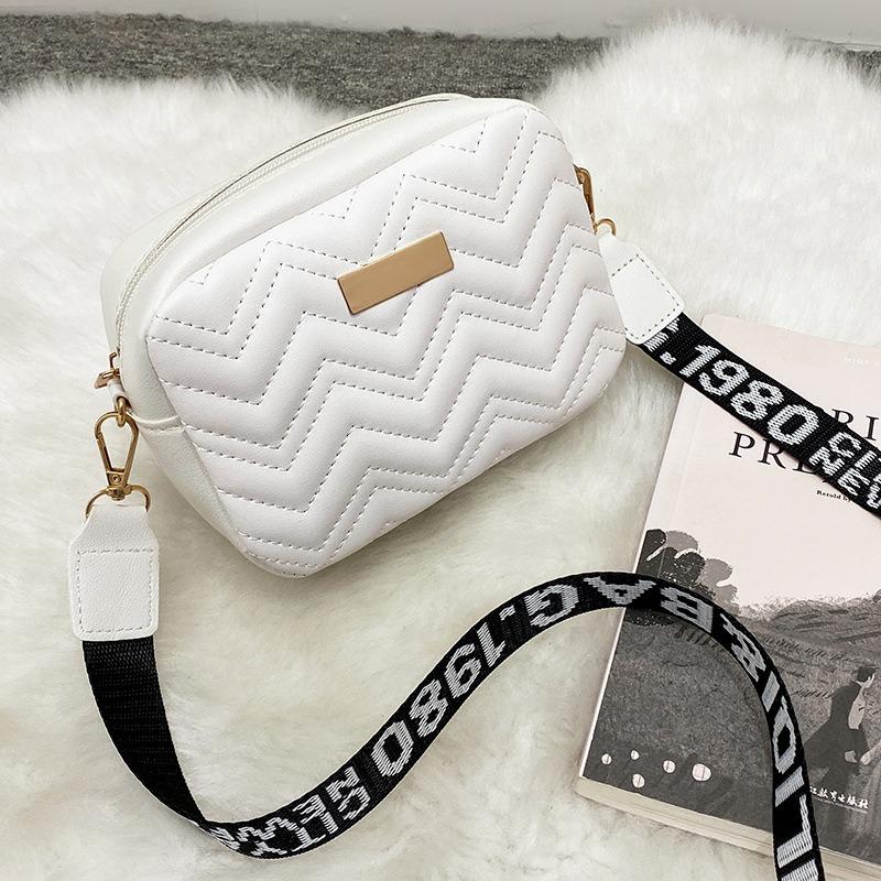 Printed Shoulder Strap Crossbody Small Square Bag Bag Women's Wave Pattern Embroidery Bag