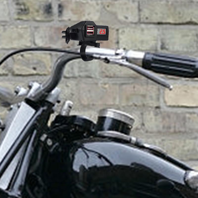 

Motorcycle USB Port USB Charger With Voltmeter 3.1A Quick Charging Waterproof 2 USB Ports For Phone/Tablet/GPS Smart Device